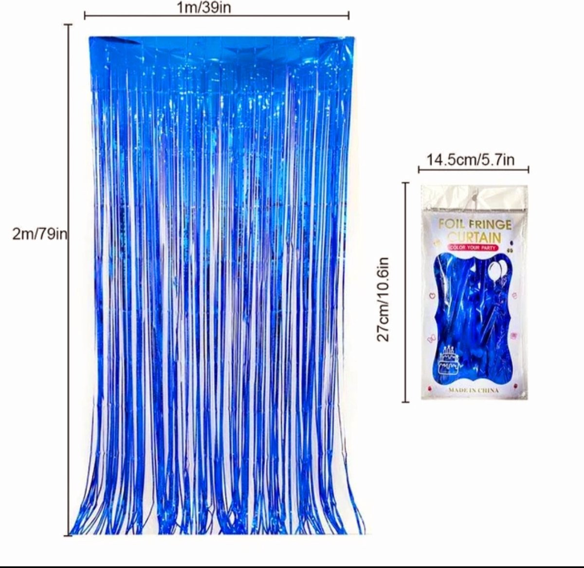 2 x Glittergordijn Blauw (100x200cm x stuk)| Feestje Muur Gordijnen /Foil Fringe curtain/Foto Zone/ Feestversiering/ Deurgordijn/ Party Decoratie / Feestartikele / Verjaardag/ Kerst/ Moederdag/ Nieuwe Jaar/ Baby Shower/ Diwali... 2 Stuks